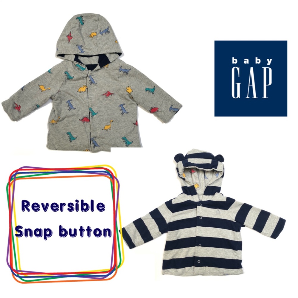 🧸Gap reversible button down hoodie size 3-6 mos